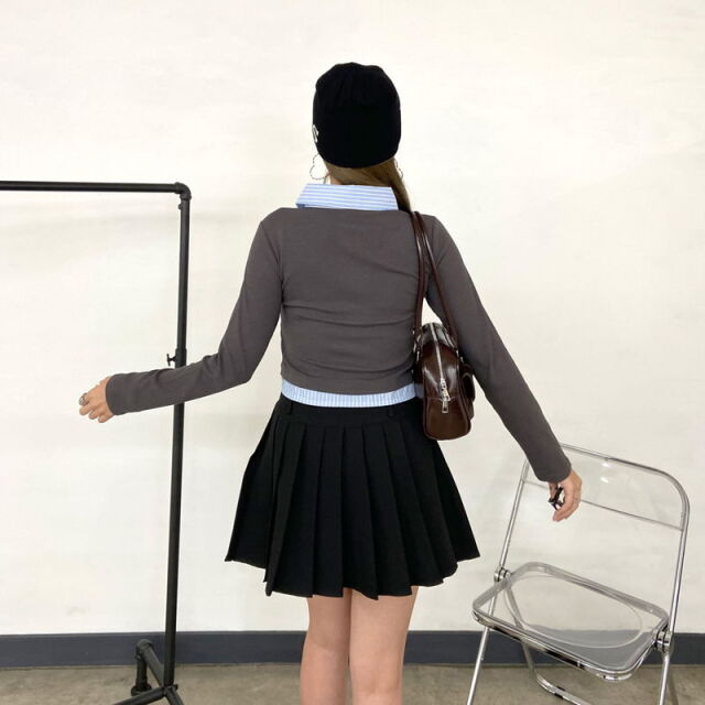 シャツアンサンブル風トップス