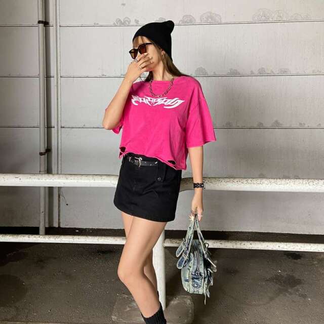 ダメージショートTシャツ