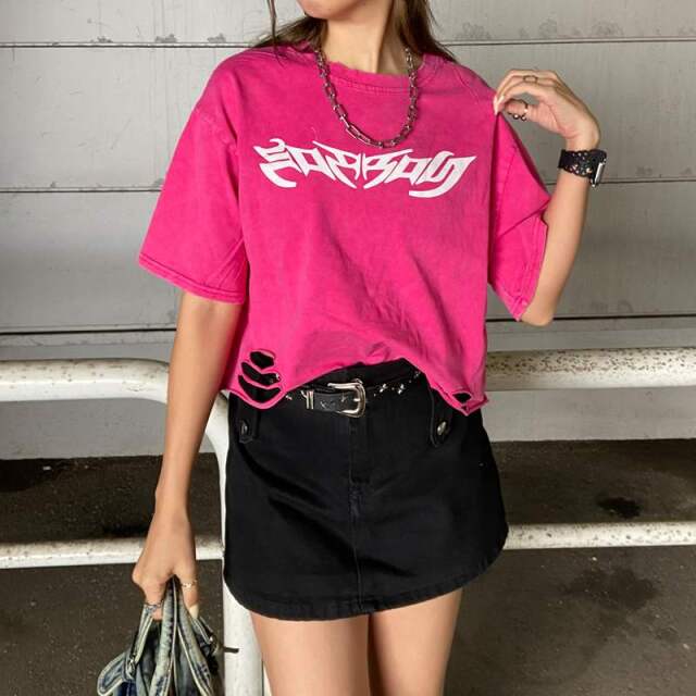 ダメージショートTシャツ