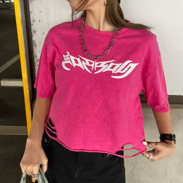 ダメージショートTシャツ