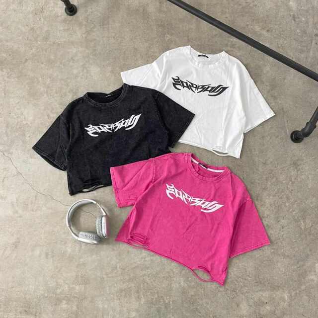 ダメージショートTシャツ