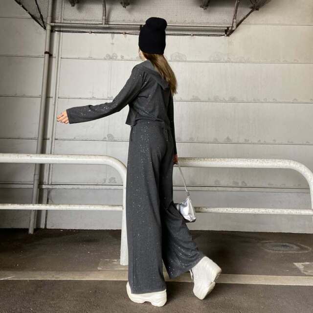 ラメZIPパーカー・パンツセットアップ