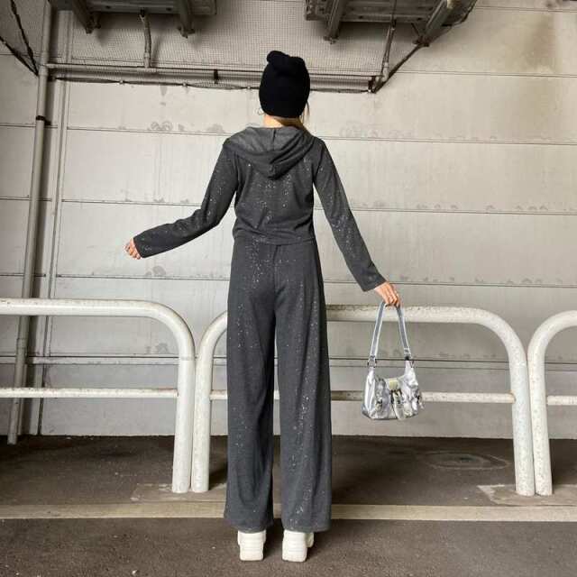 ラメZIPパーカー・パンツセットアップ