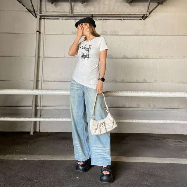 ショルダーベルトイレギュラーヘムトップス
