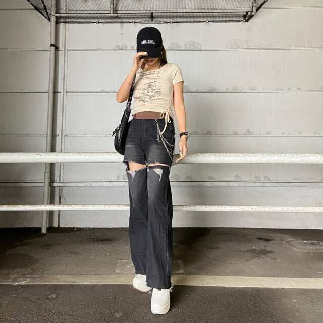 サイドドロストアンサンブル風トップス