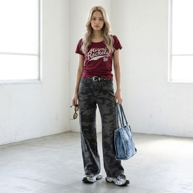 アメカジサイドドロストTシャツ