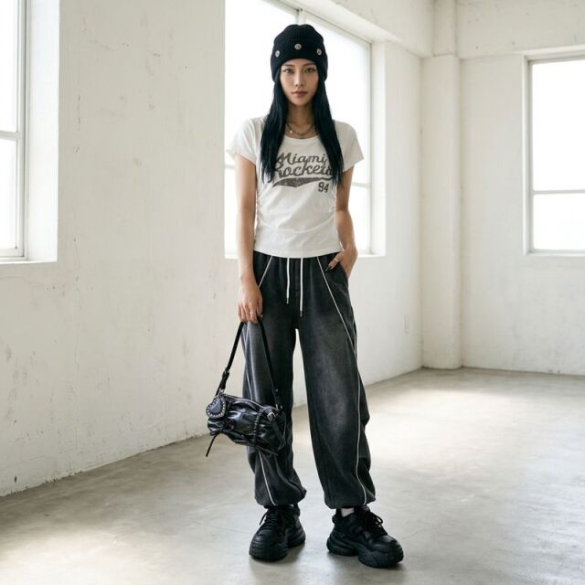 アメカジサイドドロストTシャツ