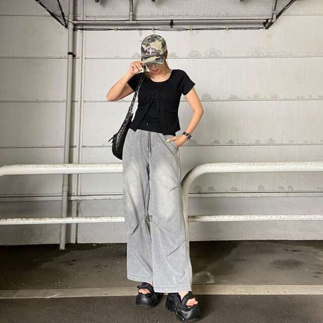 リブアンサンブルトップス