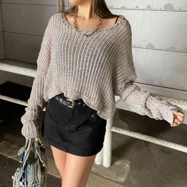 MIX透かしプルオーバー