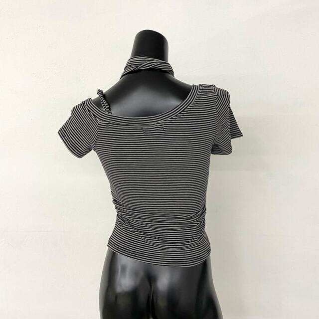 ボーダーワンショルダースターロゴトップス
