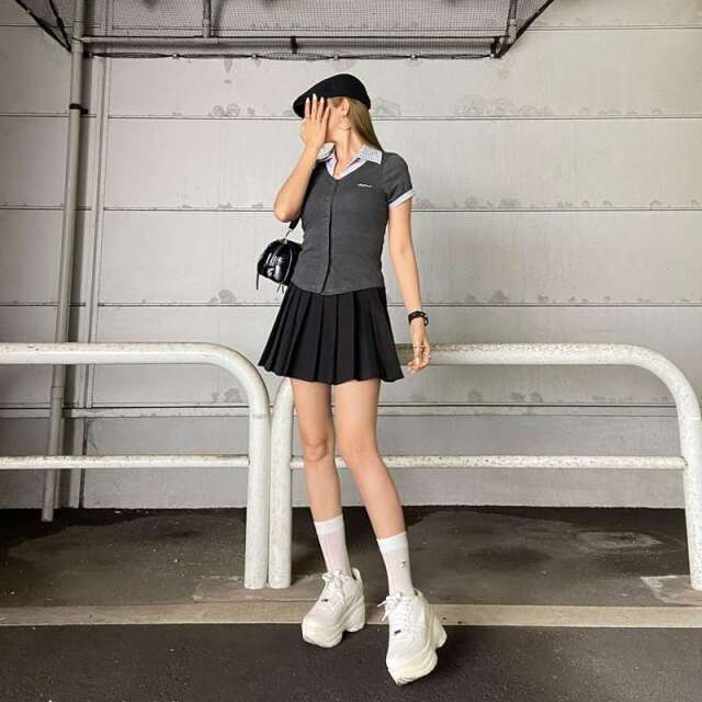 シャツアンサンブル風トップス