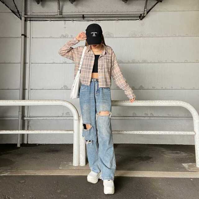 チェックショートシャツ