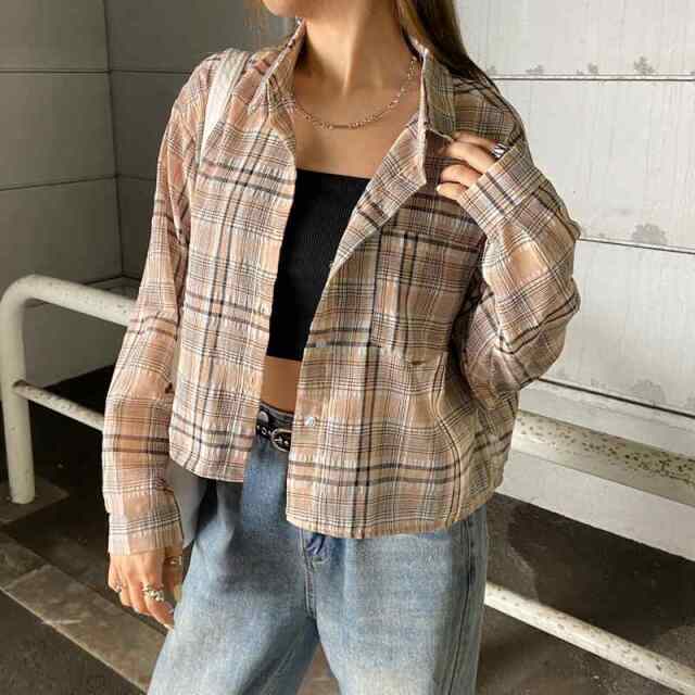 チェックショートシャツ