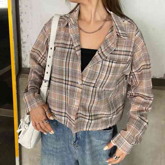チェックショートシャツ