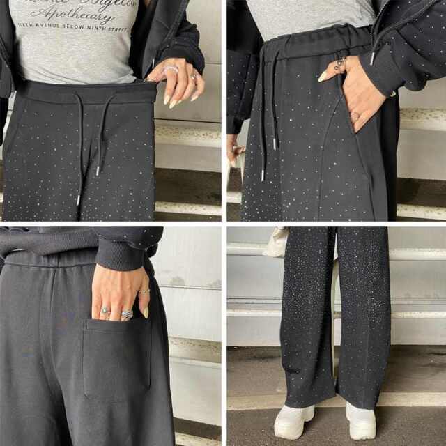 ストーンカットカーブパンツ