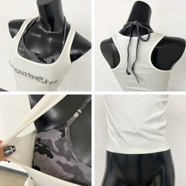 迷彩ロゴアンサンブルタンクトップ