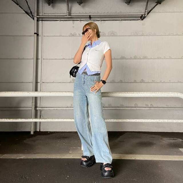 シャツアンサンブル風プレートトップス