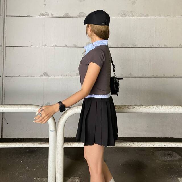 シャツアンサンブル風プレートトップス