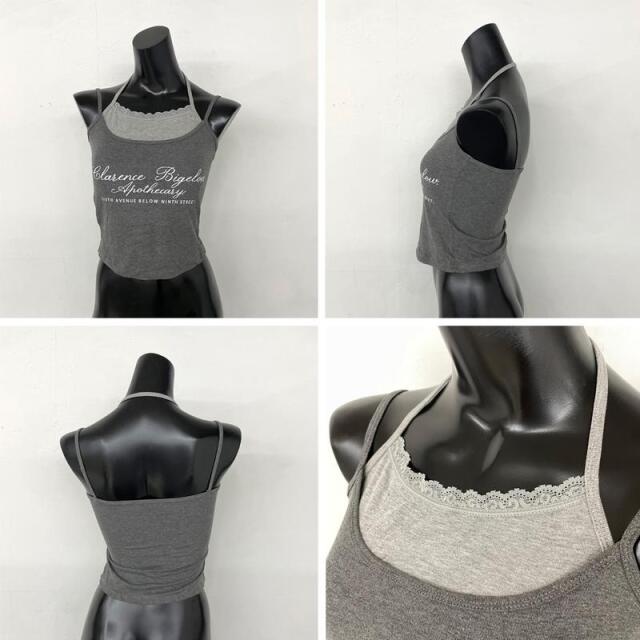 アンサンブル風レースロゴタンクトップ