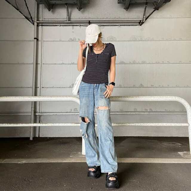 ヘンリーフードサイドドロストトップス
