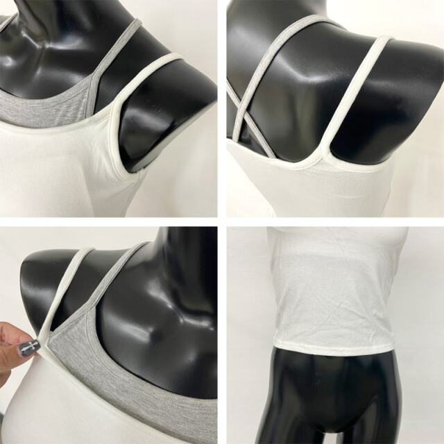 アンサンブル風配色キャミソール