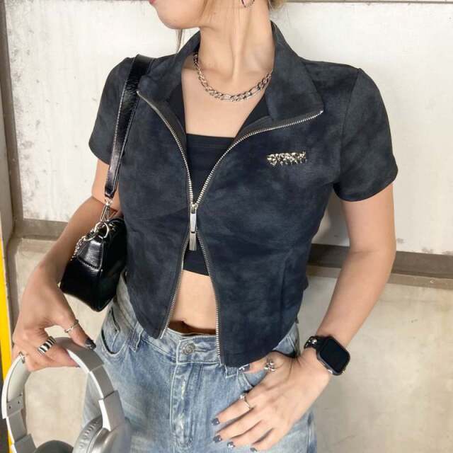 プレートWZIPポロシャツ