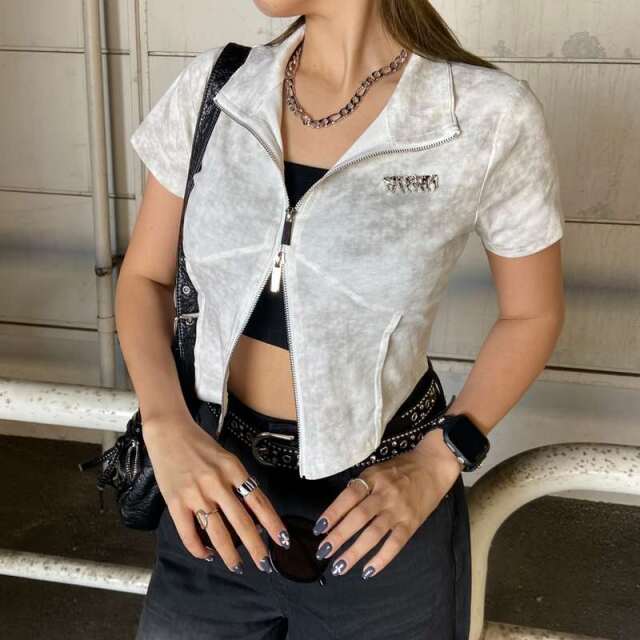 プレートWZIPポロシャツ