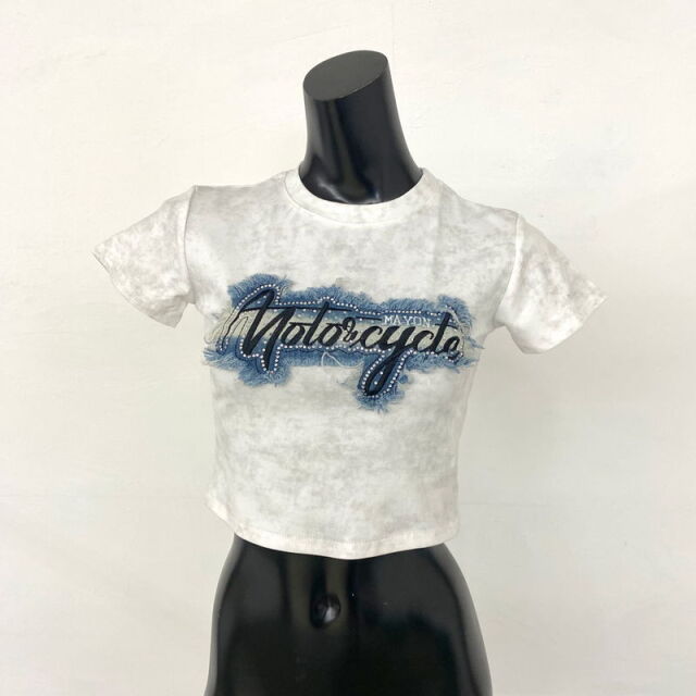 デニムストーンロゴチビTシャツ