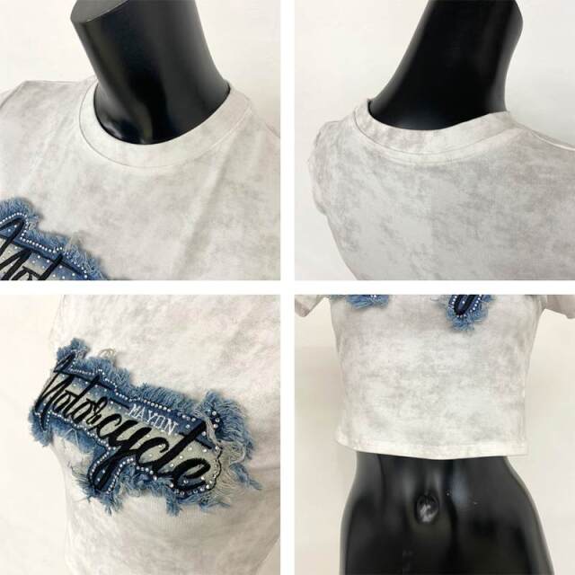 デニムストーンロゴチビTシャツ