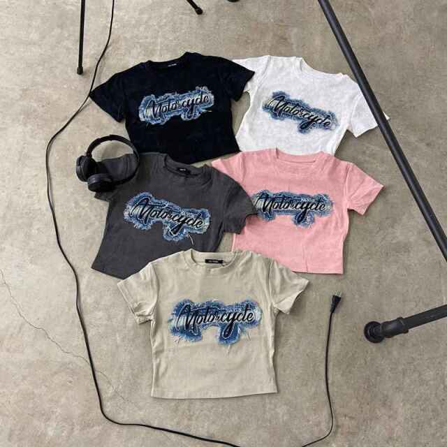 デニムストーンロゴチビTシャツ