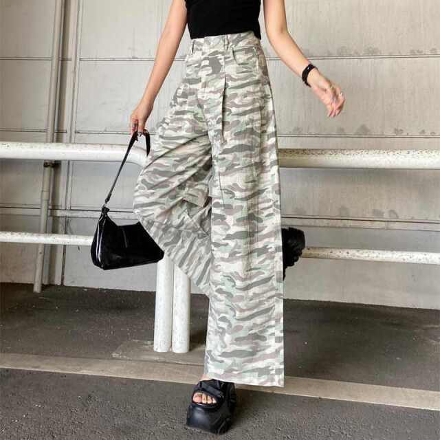 迷彩ワイドパンツ