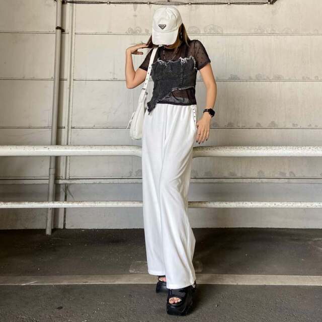 デニムイレギュラーヘムトップス