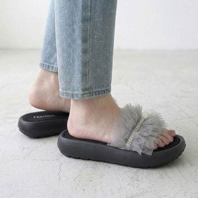 チュールサンダル