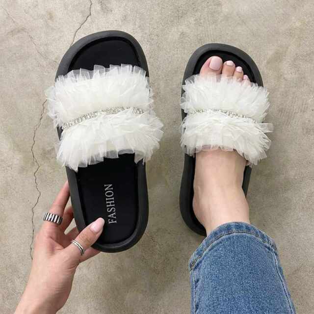 チュールサンダル