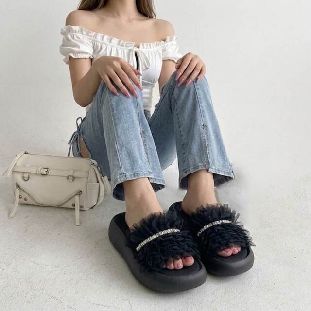 チュールサンダル