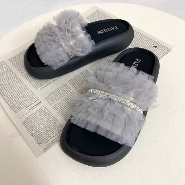 チュールサンダル