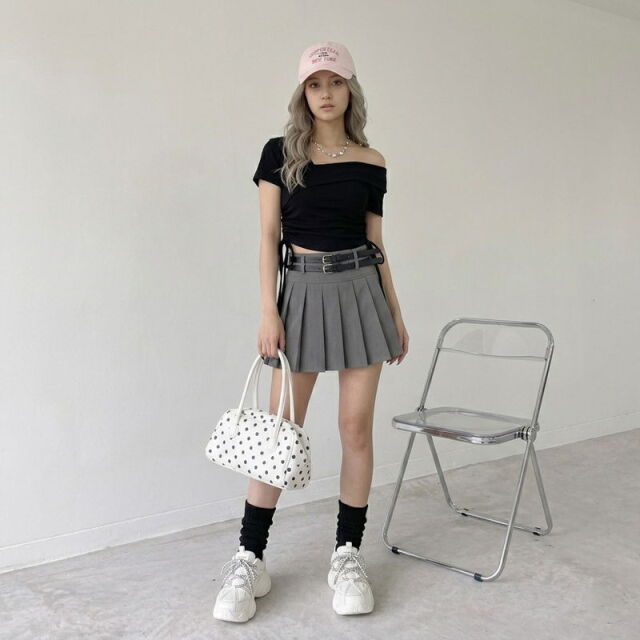 ワンショルダードロストショートトップス