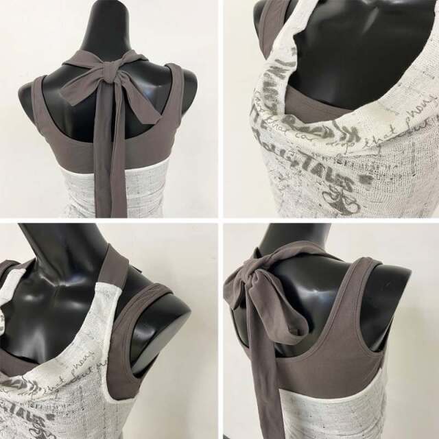 ドレープノースリーブアンサンブル風トップス