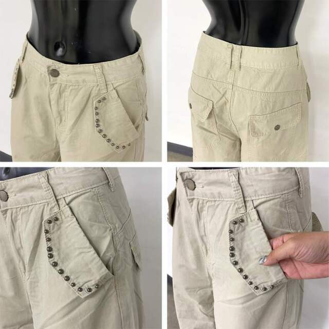 ボタンスタッズカーゴパンツ