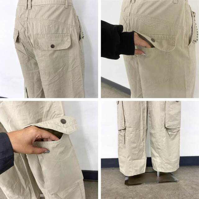 ボタンスタッズカーゴパンツ