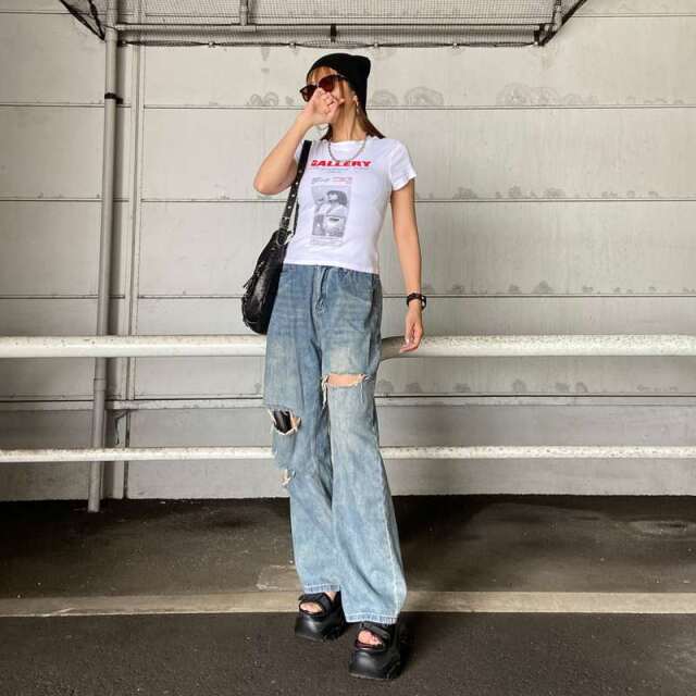 転写ロゴTシャツ