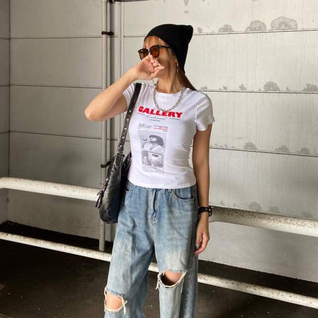 転写ロゴTシャツ