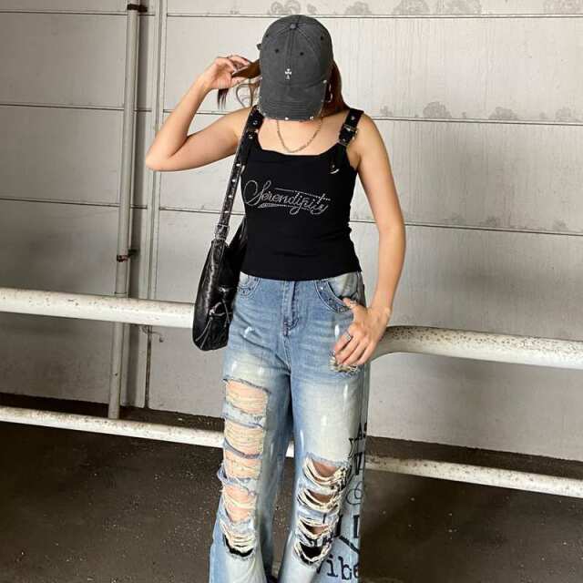ストーンアンサンブル風ヒモベルトキャミソール
