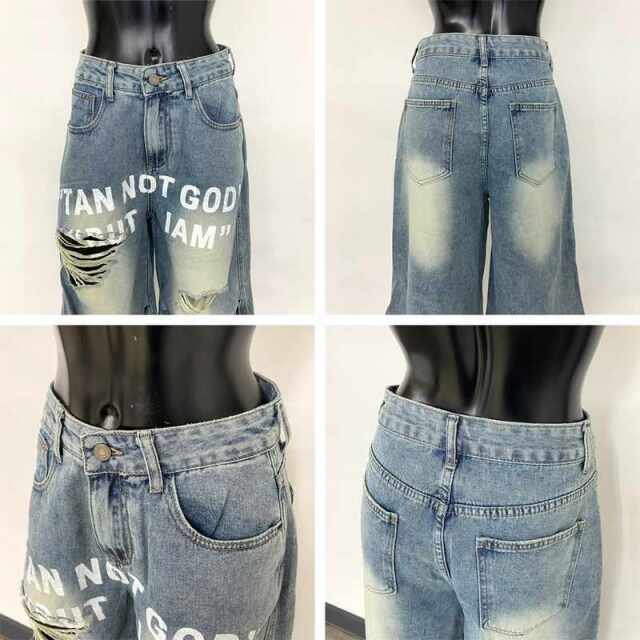 ロゴダメージハーフデニムパンツ