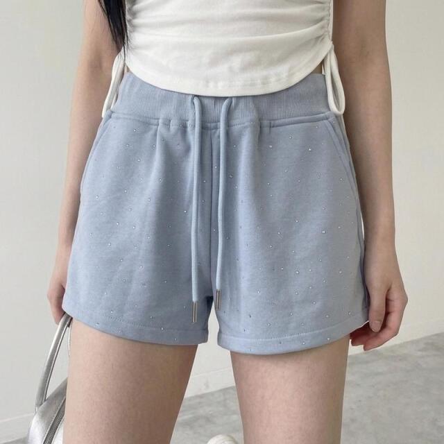 ストーン付きカットショートパンツ