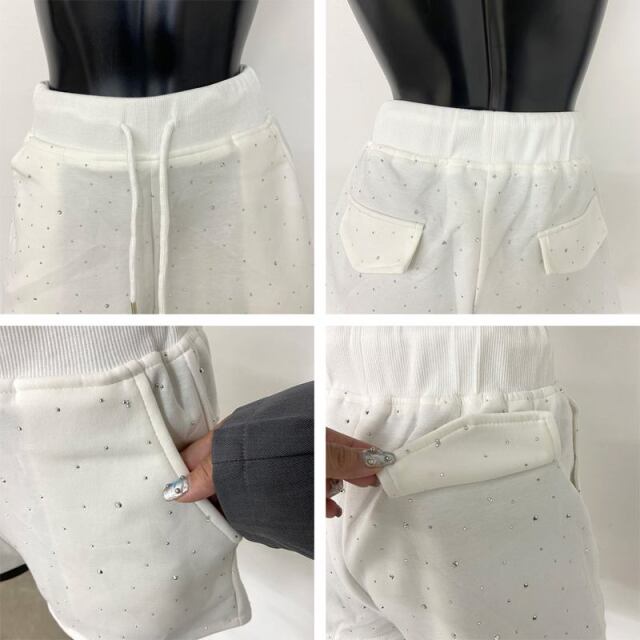 ストーン付きカットショートパンツ