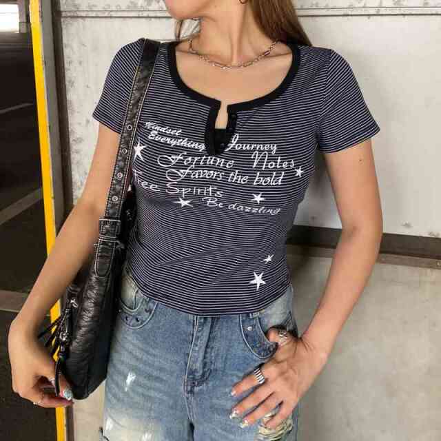ボーダースターロゴTシャツ