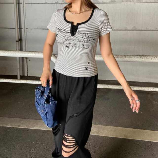 ボーダースターロゴTシャツ