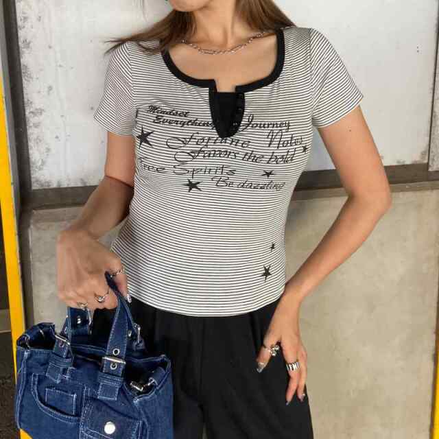 ボーダースターロゴTシャツ