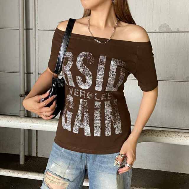 オフショルビッグロゴTシャツ
